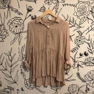 ✨  Blush Pink Flowy Button Up Blouse